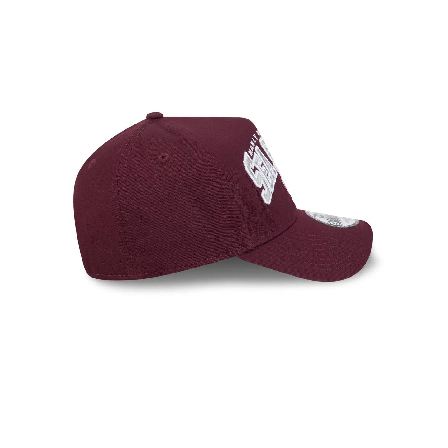 Manly Warringah Sea Eagles Hat - Maroon Logo Arch 9Forty A-Frame NRL Snapback Cap - New Era